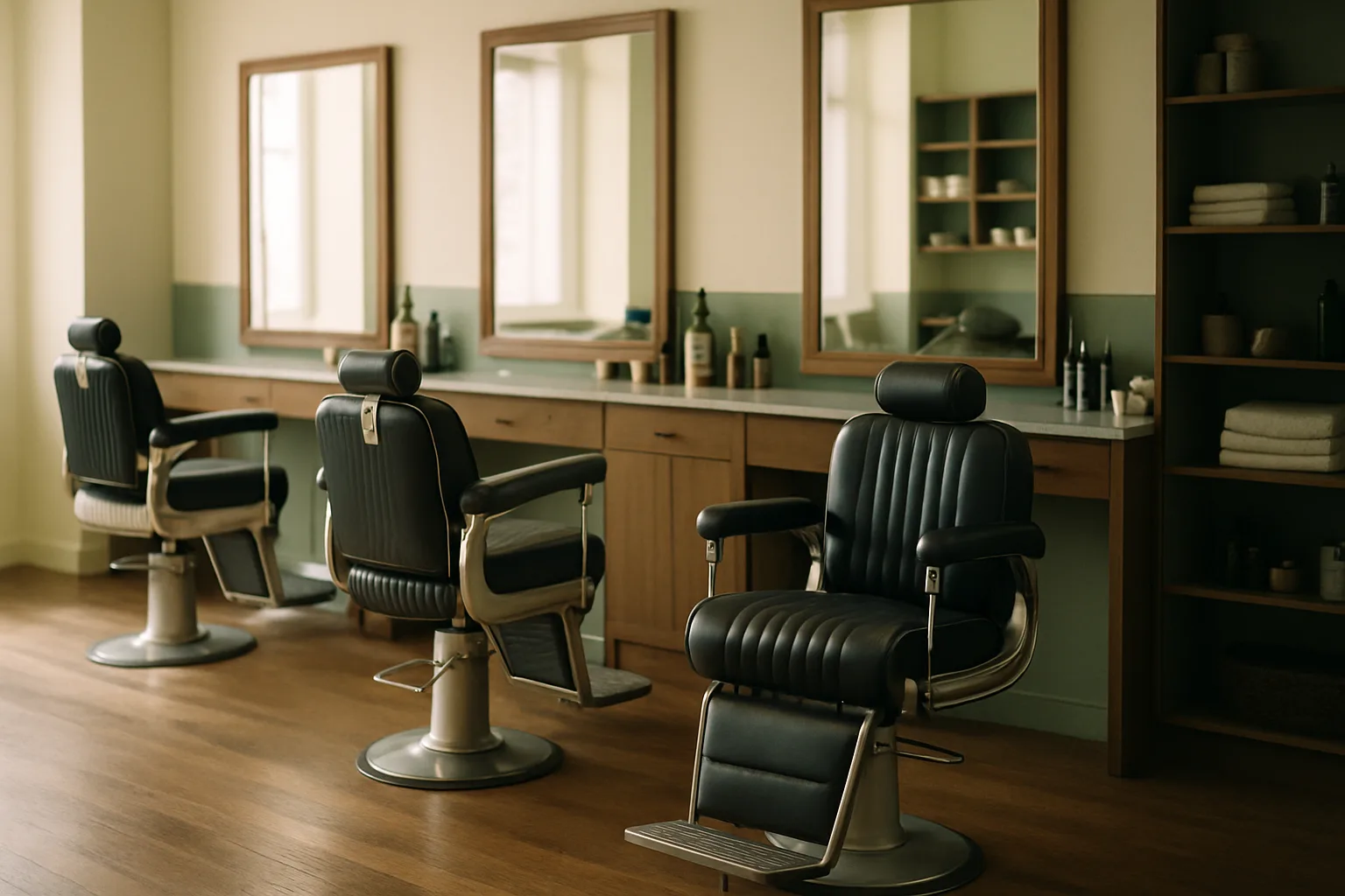 Interior de la barbería Blessed en Daphne, Alabama