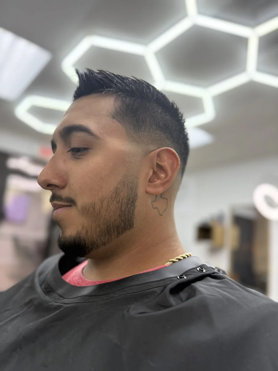 Beard trim and lineup at Blessed Barbershop — shaped goatee, Baldwin County