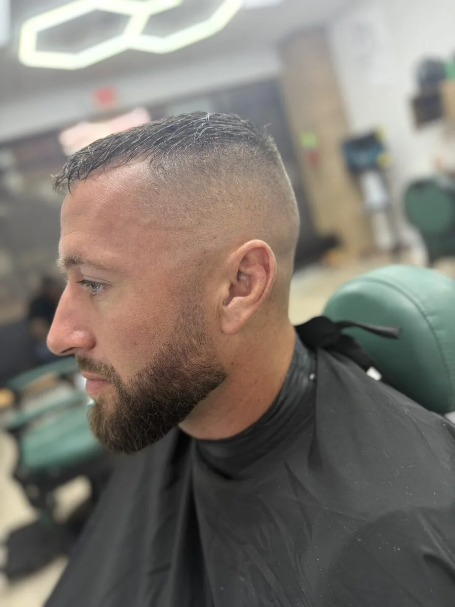 Fade with full trimmed beard — Blessed Barbershop Daphne AL