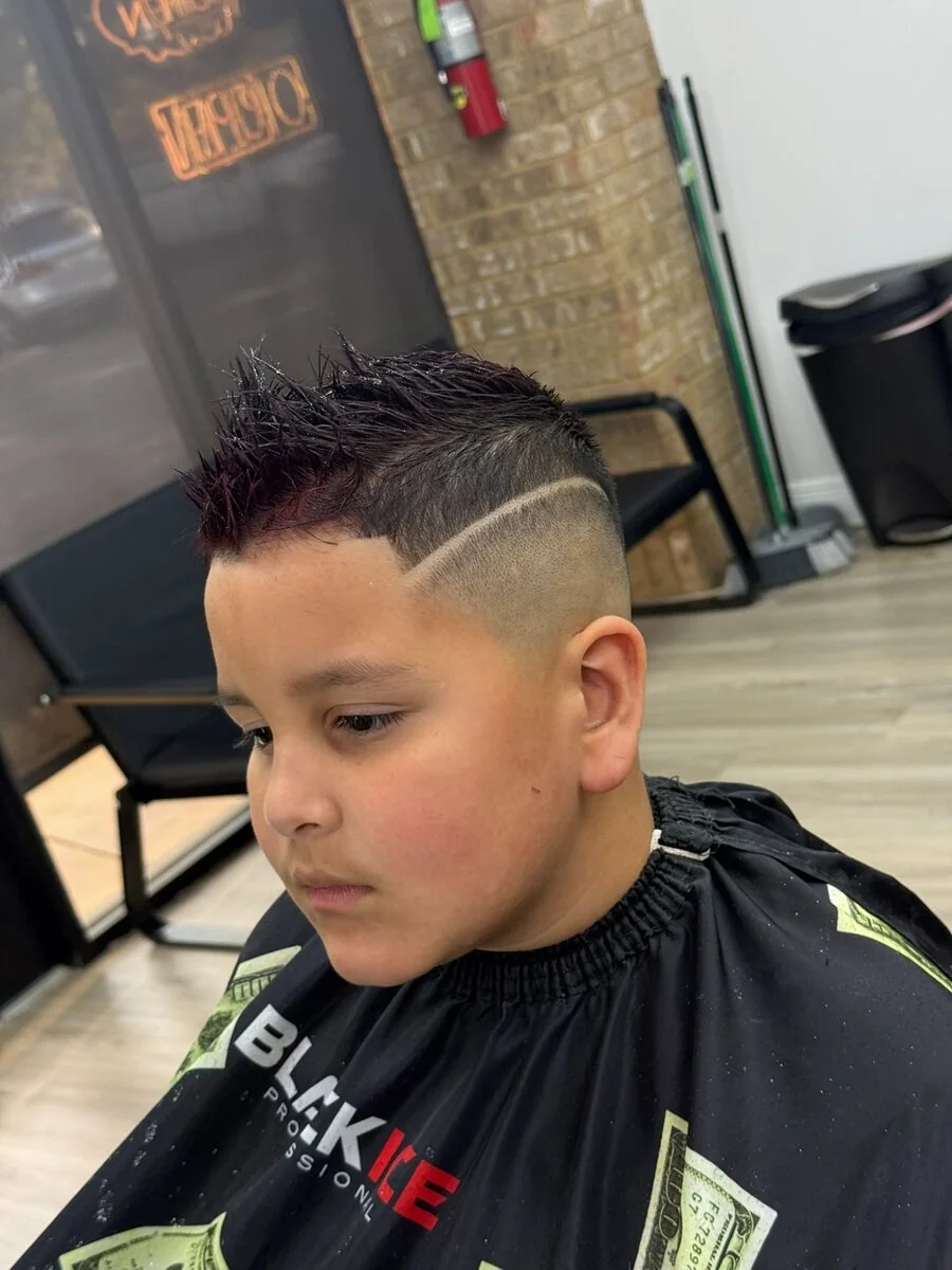 Kids mohawk fade with hard part — Blessed Barbershop Daphne AL