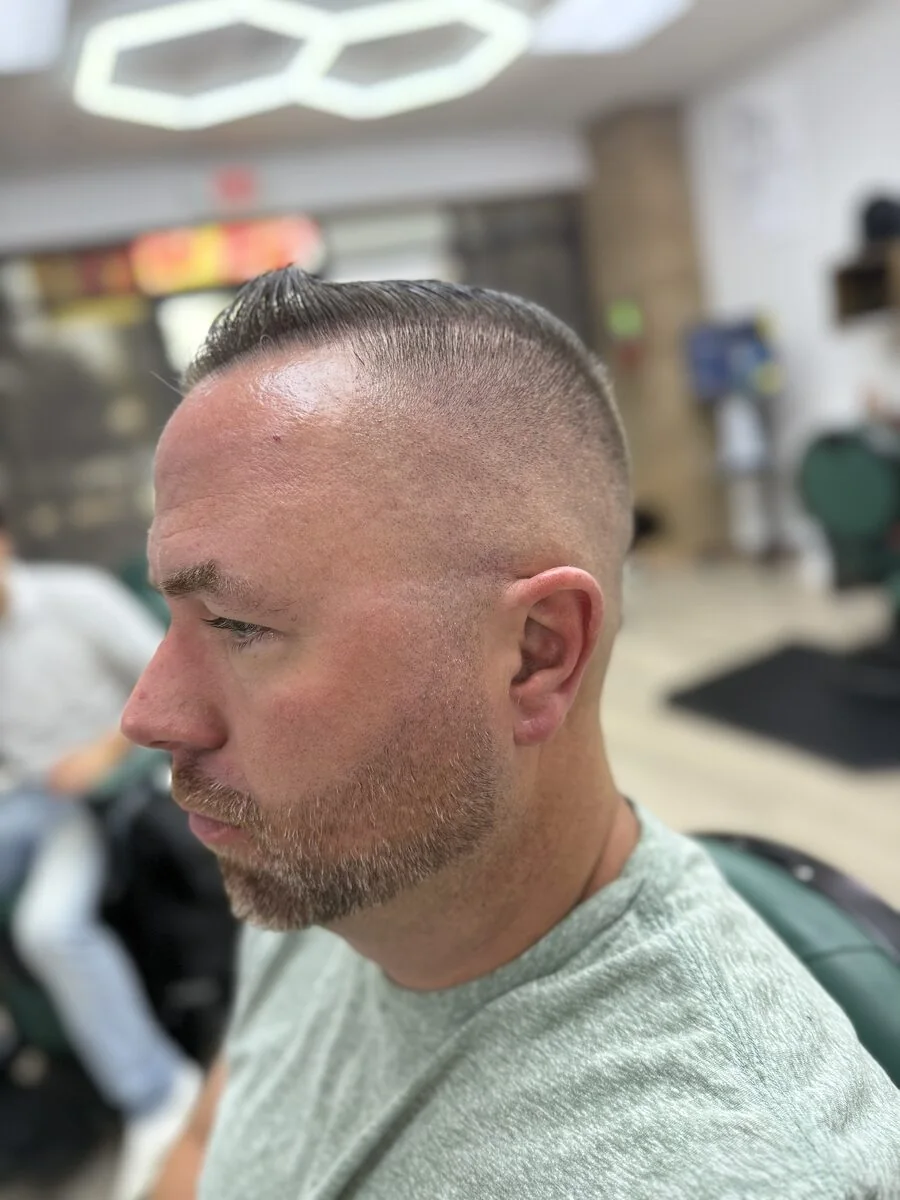 Comb over fade with beard — Blessed Barbershop Daphne AL