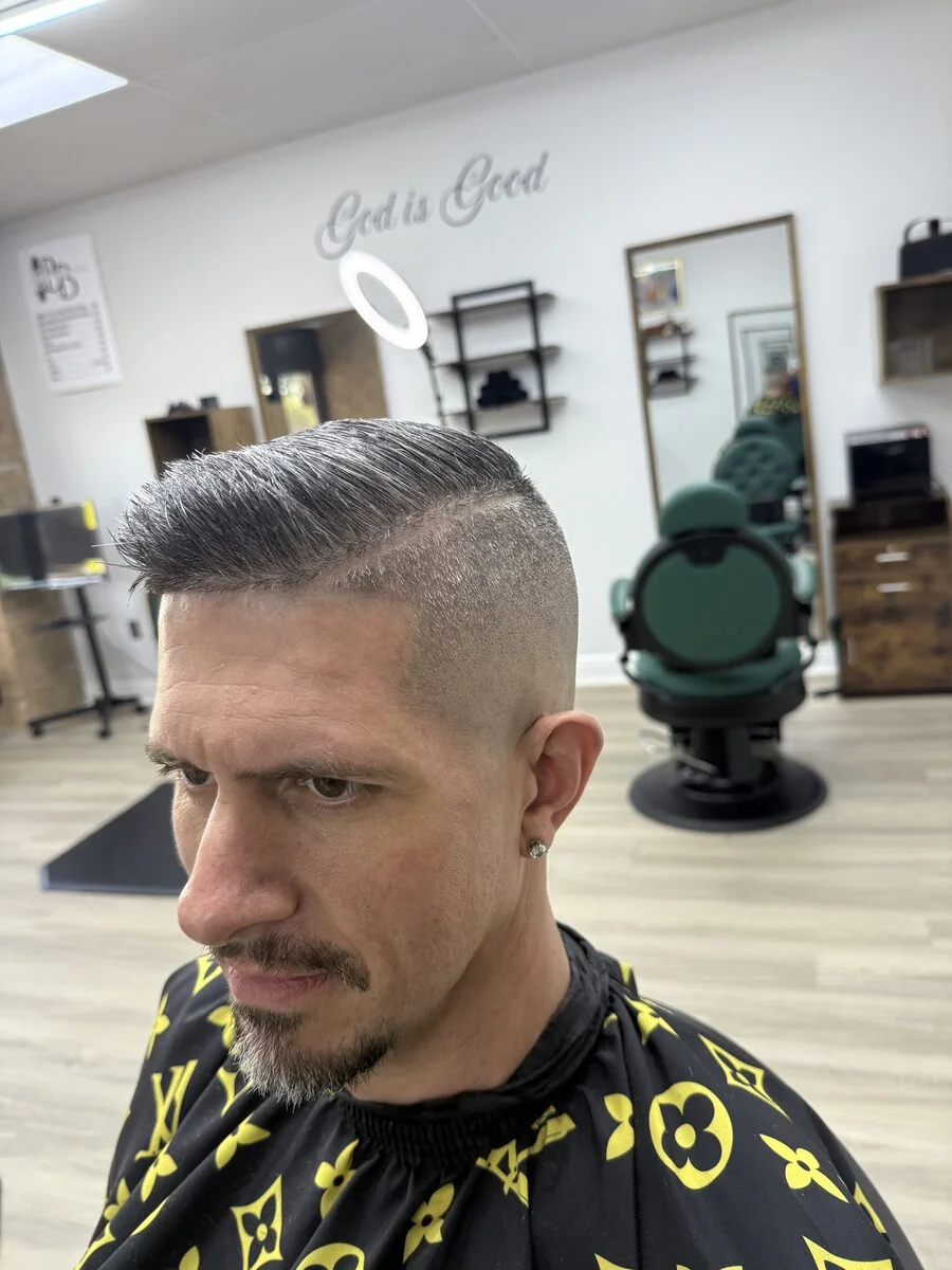Comb over fade with goatee — Blessed Barbershop Daphne AL