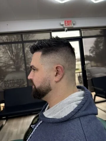 Spiky top fade with beard — Blessed Barbershop Daphne AL